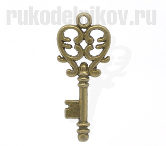 подвеска "Ключ ажурный", цвет-античная бронза
