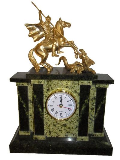 Часы "Георгий Победоносец", змеевик