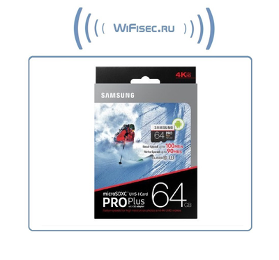 Карта памяти 64ГБ Samsung "PRO Plus MB-MD64GA/RU" microSD XC UHS-I Class10 + адаптер