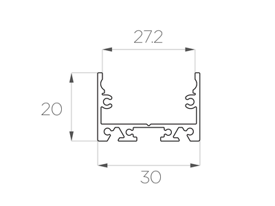 Алюминиевый профиль 4L-3020-S ANOD