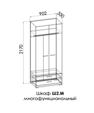 ЛАМБО Шкаф 2-х дверный с ящиками Ш2.М