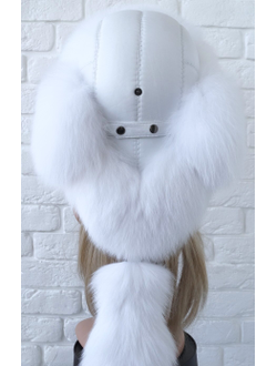 Ушанка "Северное сияние" цвет белый + белый