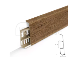Плинтус ПВХ Идеал Деконика 85 мм. Дуб рустик 211