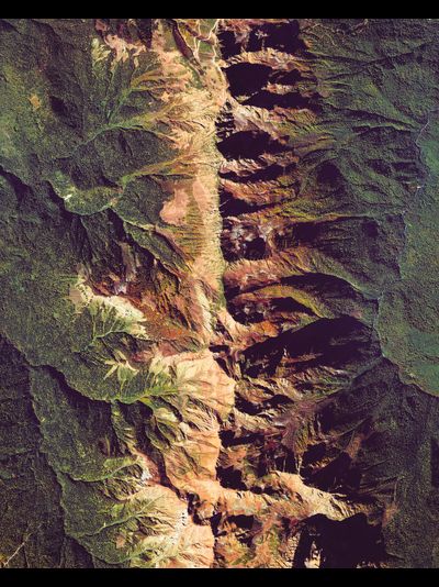 Картина обогреватель, спутниковое фото гор Кавказа