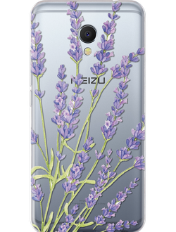 Чехол для Meizu с цветочным дизайном Лаванда №137