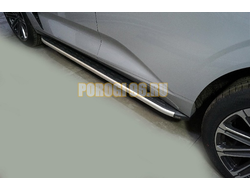 Пороги алюминиевые с пластиковой накладкой 1920 мм ТСС для Changan UNI-K 2.0 4WD 2023-