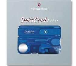 0.7322.T2 Швейцарская карта SwissCard Lite, синяя полупрозрачная, Victorinox