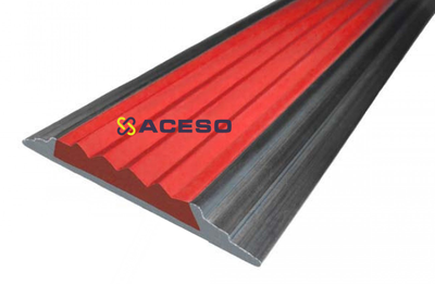 Алюминиевая полоса с резиновой вставкой 3000 мм  цвет в ассортименте