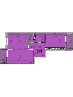 Двухкомнатная 68,14 кв.м. ЦЕНА: