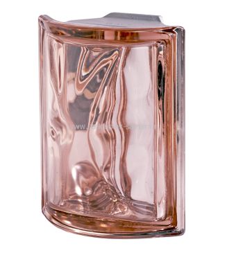 Угловой стеклоблок розовый Vetroarredo (Италия), Металлизированный, Rosa ANGOLARE O MET
