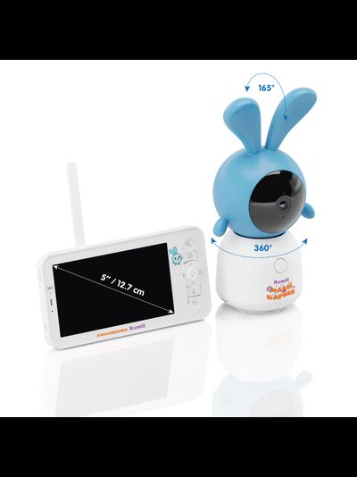 Комплект Ramili Baby RV100KROSH Крошик, Малышарики, Wi-Fi моторизированная видеоняня с креплением + монитор с диагональю 12,7 см., интерком, DVR, 2k (3Mpx)