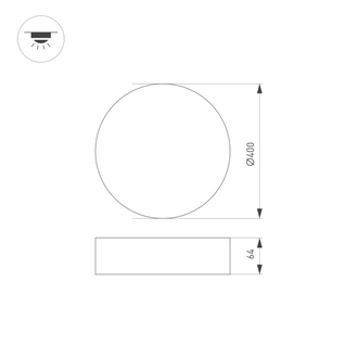 Светильник Arlight SP-RONDO-R400-40W  (WH, 120 deg, 230V)