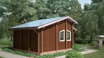 Баня из клееного бруса ПБ-19, 56 м2