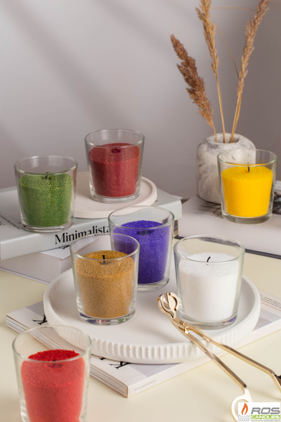 Насыпная свеча "Радость" 7*7 см, цвет "Зелёный"