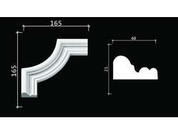 Угловой элемент DECOR-DIZAYN C1-DD608 к молдингу DD608, из дюрополимера, под покраску, 4шт
