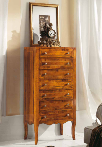 КОМОД ШПОНИРОВАННЫЙ ОРЕХОМ, С СЕМЬЮ ЯЩИЧКАМИ (55*35*h115)  ART. 14.21 TOSATO