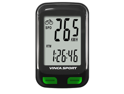 Велокомпьютер беспроводной черный-зеленый