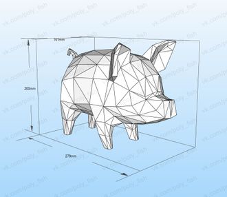 Модель для бумажного моделирования "Свинья-копилка"