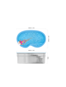 Композитный бассейн 4,3 х 2,7 х 1,55 "Барселона" Franmer