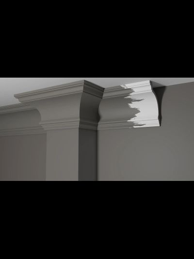 Потолочный плинтус DECOR-DIZAYN DD521, из дюрополимера, под покраску, ударопрочный, 2 метра