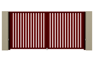 Распашные ворота Алютех Prestige с заполнением из алюминиевых экструдированных профилей 4250х2085мм