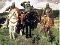 Купить картину обогреватель, репродукция Васнецова Богатыри