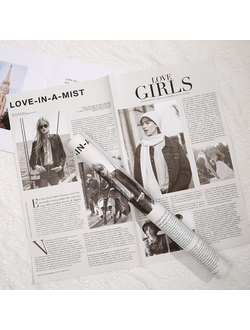 Пленка флористическая "Газета Love girls" 57*57см 20шт Серый ПЛ23/22