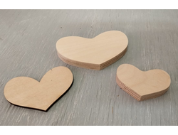 Сердечки 50 мм, фанера 4 мм