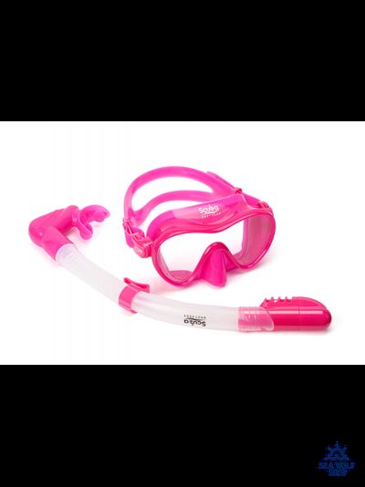 Маска для дайвинга с трубкой Scuba Brothers Flipper Pink, комплект