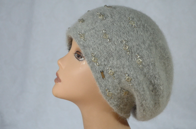 Вязаный итальянский берет Vizio 6766 серый