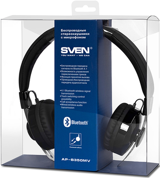 Накладные Bluetooth наушники Sven AP-B350MV (черный)