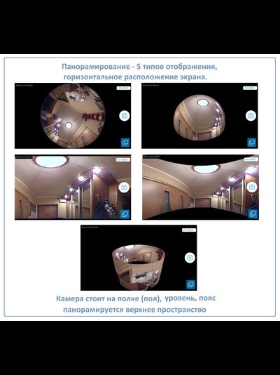 Панорамная потолочная WiFi видеокамера  с DVR (fish_ufo2_new_W), 960P HD (360EyeS)