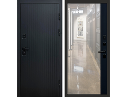 Дверь входная Твист Black с зеркалом фацет