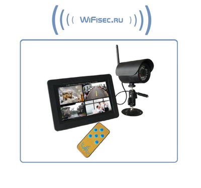 DIY SS. Уличный беспроводной комплект Монитор с встроенным видеорегистратором + 4 уличных WiFi видеокамеры