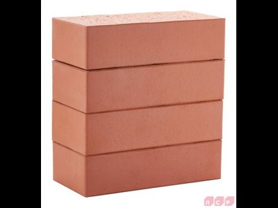 Облицовочный керамический кирпич полнотелый ЛСР красный гладкий М400, 250х120х65 мм