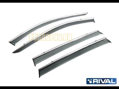 Дефлектор окон с молдингом для Nissan X-Trail 2015-