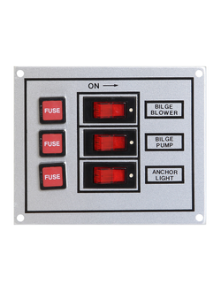 Панель выключателей с предохранителями, 3 клавиши, белая