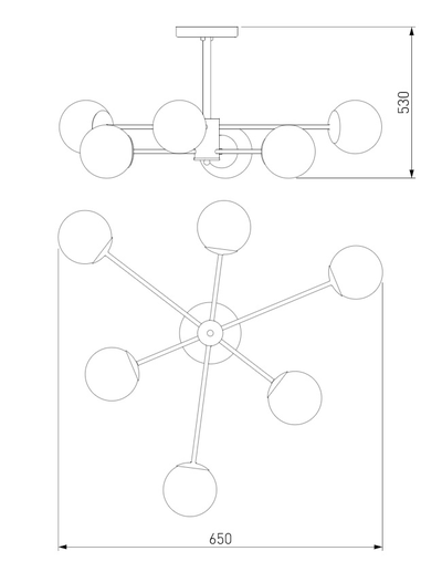 Потолочная люстра со стеклянными плафонами 30166/6 золото Eurosvet&trade;