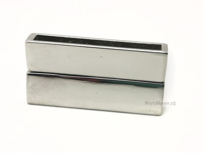 УЦЕНЕННЫЙ ТОВАР! МАГНИТНАЯ ЗАСТЁЖКА ПЛОСКАЯ - 002  - 35*4мм - НИКЕЛЬ / СЕРЕБРО
