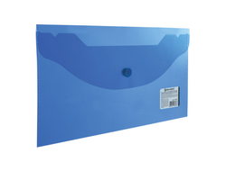 Папка-конверт с кнопкой brauberg 250*135мм,синяя