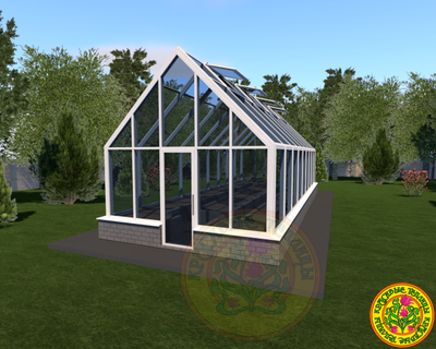 Зимняя Теплица Дональд III в английском стиле с двускатной крышей