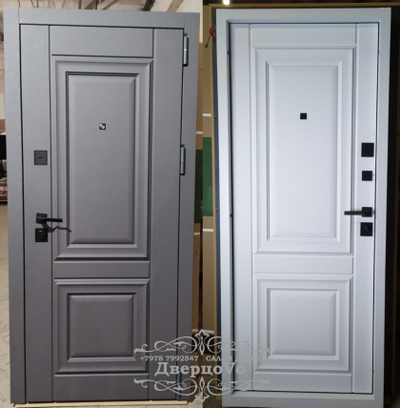 STEEL ART (МЕЛИТОПОЛЬ). NEW ТРОЯ 237.  105 мм. СТАЛЬ 2 мм. (ТРЕХКОНТУРНАЯ). ЯСЕНЬ ГРАФИТ СОФТ/ ЯСЕНЬ БЕЛЫЙ СОФТ. ДВУХЦВЕТНЫЙ КОРОБ.