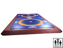 Помост для 2х борцовских ковров 16х32х0,8м DNN (порошковая окраска)