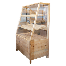 Витрина с деревянным каркасом для пекарни