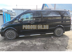 Пороги труба с проступью Папа Тюнинг d76 для MERCEDES-BENZ VITO 2005-2010, 2010-2014(рестайлинг)