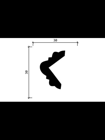 Угловой плинтус (уголок) Decor Dizain DD06, ударопрочный, влагостойкий, под покраску, 2 метра