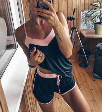 Домашняя одежда Виктория Сикрет 4 в 1 хлопок цвет черный