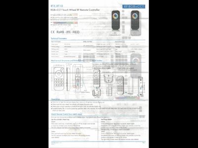 Сенсорный пульт RТ10 4L-RGBW/RGB/MIX/MONO (RF2,4GHz, 4 zone)