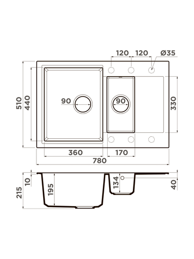 Мойка OMOIKIRI DAISEN 78-2