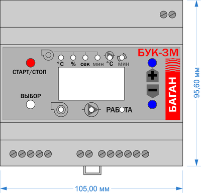 Блок управления твердотопливным котлом БУК-3М на дин-рейку